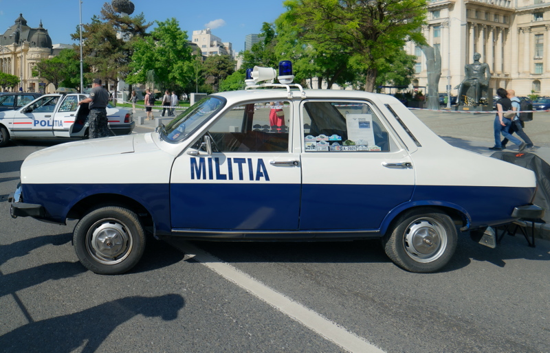 20 - A vintage Dacia 1300 utilized as a Miliția (Romanian police) patrol vehicle before 1989